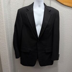 Vtg MONSIEUR GIVENCHY Black Wool Blazer Jacket Men 38R USA Union Made 1 Button